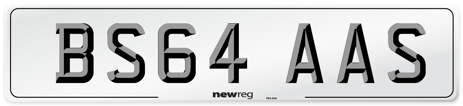 BS64 AAS Number Plate from New Reg